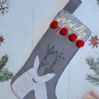 Коледен чорап за камина / коледна декорация, снимка 1 - Декорация за дома - 42445823