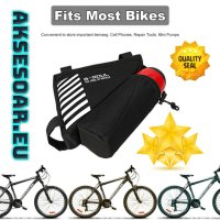 Водоустойчива триъгълна чанта чантичка за рамката на велосипед колело с джоб за бутилка за колоездач, снимка 4 - Аксесоари за велосипеди - 41608292