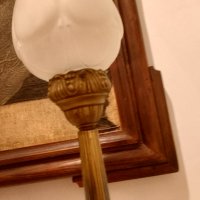 Арт Деко нощна ,настолна лампа бронз оргиналнално стъкло, снимка 5 - Антикварни и старинни предмети - 41706934