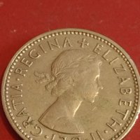 Две монети 1 шилинг 1956г. Англия Елизабет втора / 100 франка 1955г. Франция 34818, снимка 4 - Нумизматика и бонистика - 44350401