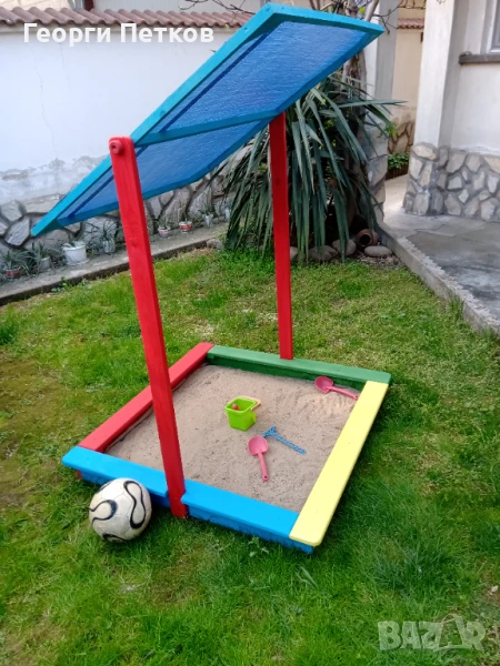 Детски Пясъчник със сенник,цветен, снимка 1