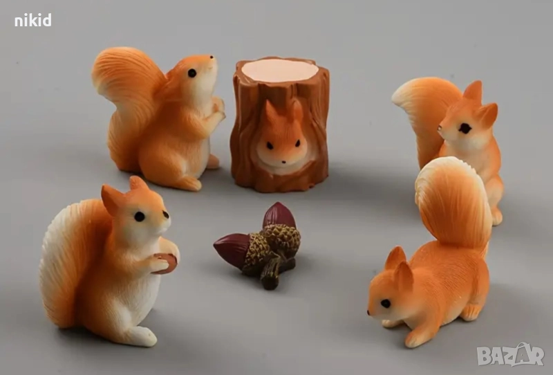 6 бр Катерица катеричка катерици малки фигурки играчки фугурка за игра и украса торта от смола, снимка 1