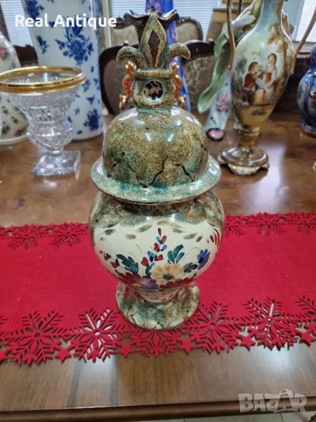 Прекрасна антикварна френска авторска порцеланова купа урна Limoges , снимка 1