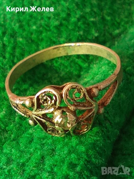 СТАРИНЕН СРЕБЪРЕН ПРЪСТЕН СРЕБРО 925 ФИЛИГРАННА МАЙСТОРСКА РАБОТА с ФАСЕТИРАН ЦИРКОН 25960, снимка 1