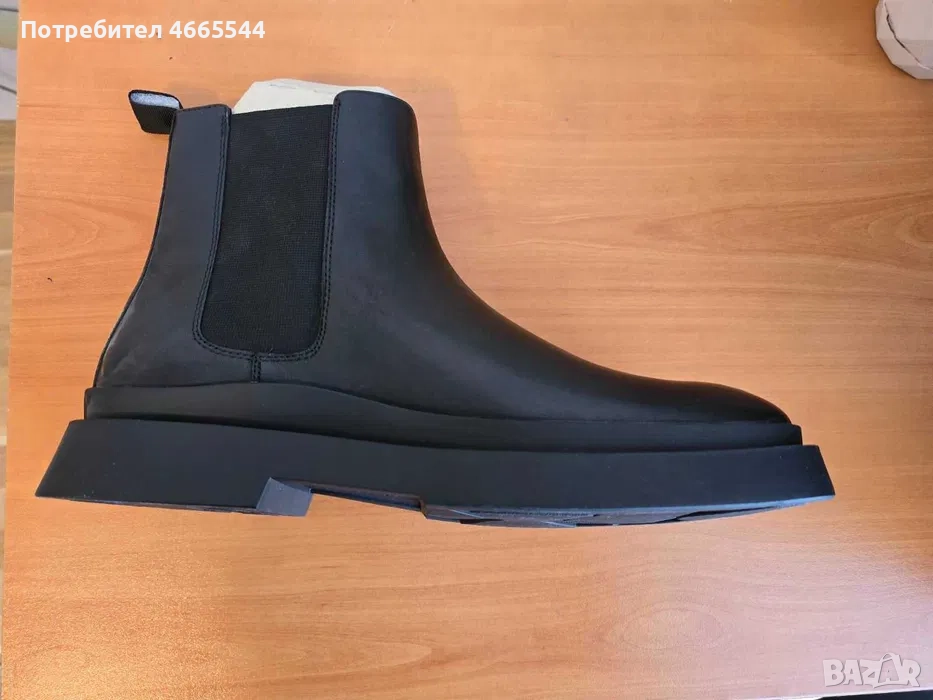 Мъжки черни боти от естествена кожа, снимка 1