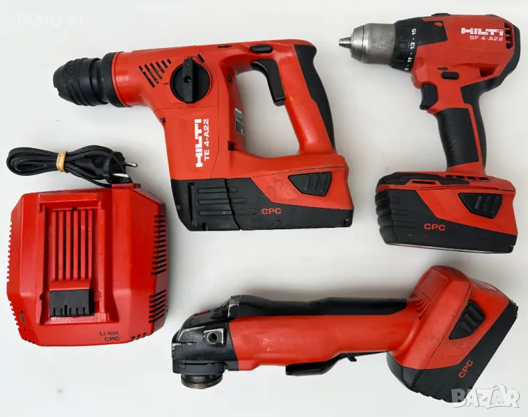 Hilti Сет - Акумулаторен перфоратор, винтоверт и ъглошлайф, снимка 1