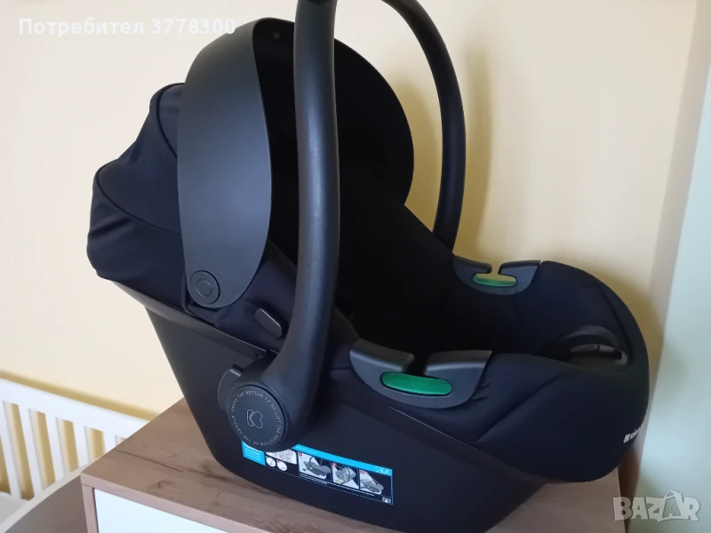 KIKKA BOO Стол за кола-кошница I-PRIME I-SIZE (45-87 cm) BLACK, снимка 1