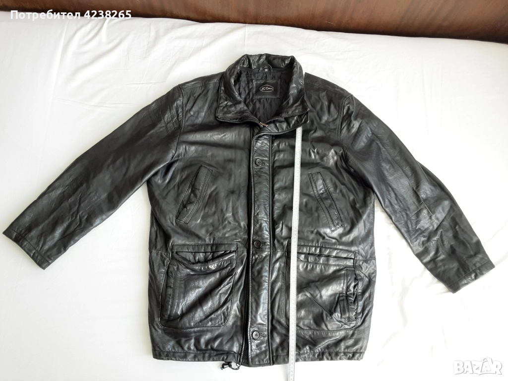 кожено яке, шуба "LCCollection" черно, естествена кожа, снимка 1