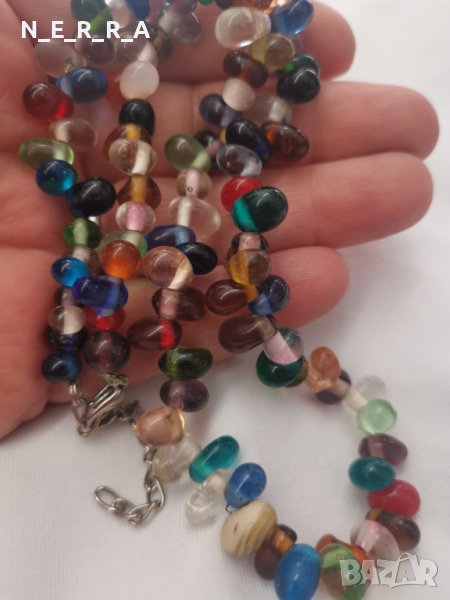 Индийски гердан от разноцветни стъкла, снимка 1