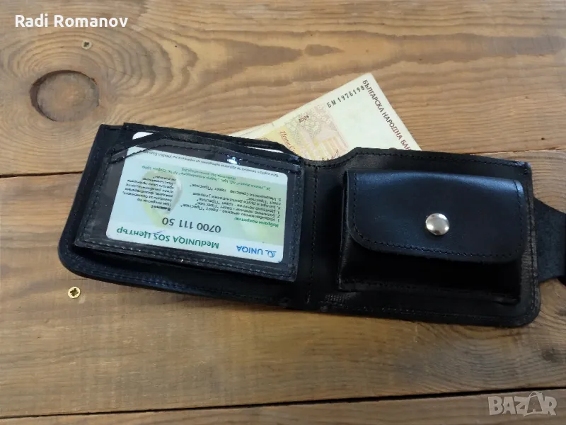 Ръчно изработен кожен портфейл , снимка 1
