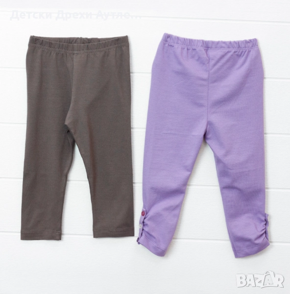 Нови памучни клинове за момичета – графит и лилаво, размери 92-134, снимка 1