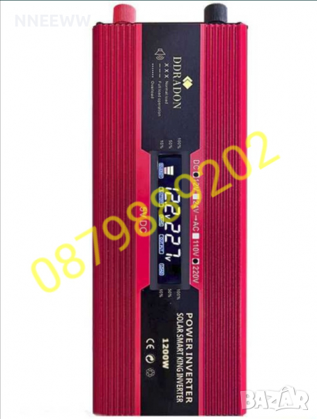 Инвертор 24V-220V 1200W, Преобразувател 24V-220V 1200 вата , снимка 1