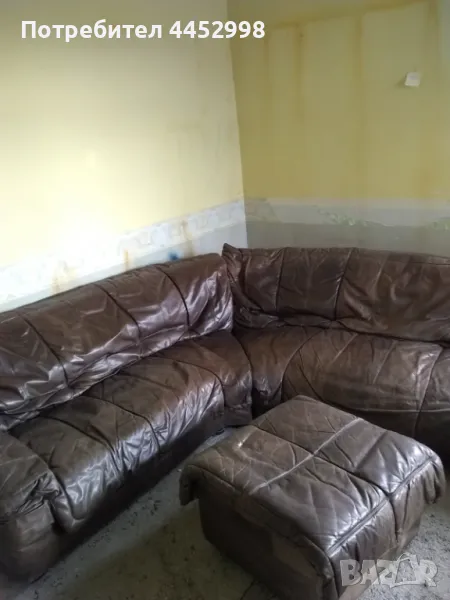 Диван естествена кожа използван, снимка 1