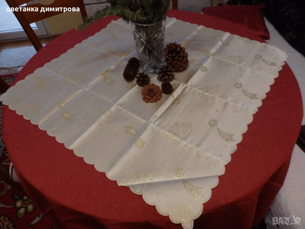 Коледни покривки, карета, коледни подаръчни чорапи, снимка 1