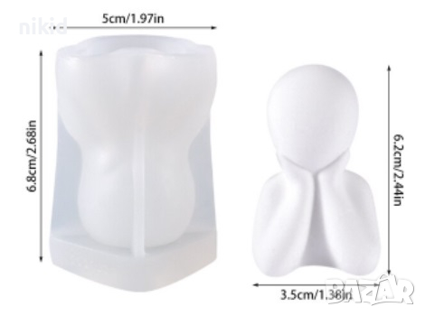 3D умислено човече човек глава на лакти силиконов молд форма шоколад гипс смола свещ сапун, снимка 1