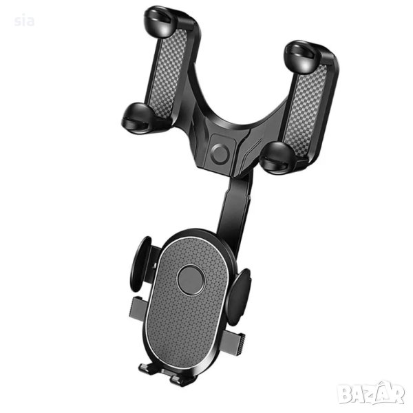 Стойка за телефон, 360 градуса, за огледало, Черен , снимка 1