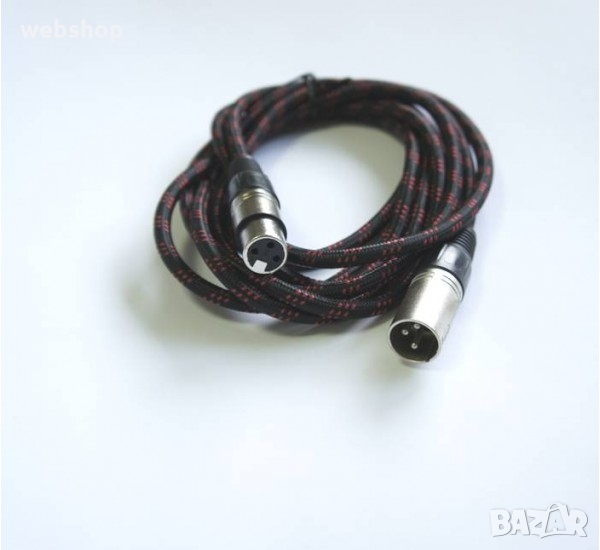 Кабел с оплетка за микрофон/апаратура CANON(м)/CANON(ж) 5m, снимка 1