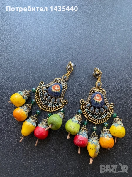 Ръчно изработени обици от серията “Забранения плод” на дизайнерката Анелия Милчева, снимка 1