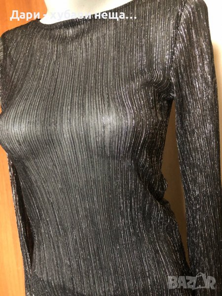 Блуза с прозрачност, в черно и сребристо🍀❤️S,M, M/L❤️🍀арт.145, снимка 1