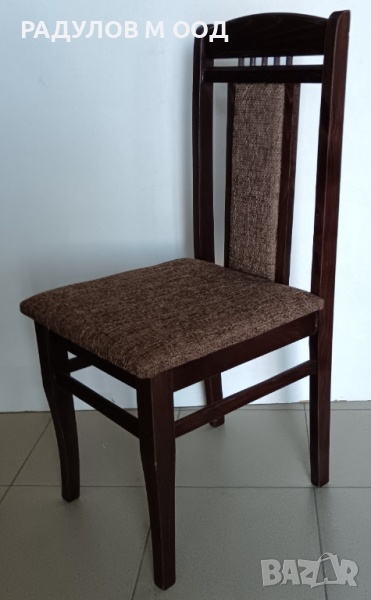 Буков трапезен стол цвят тъмен орех, снимка 1