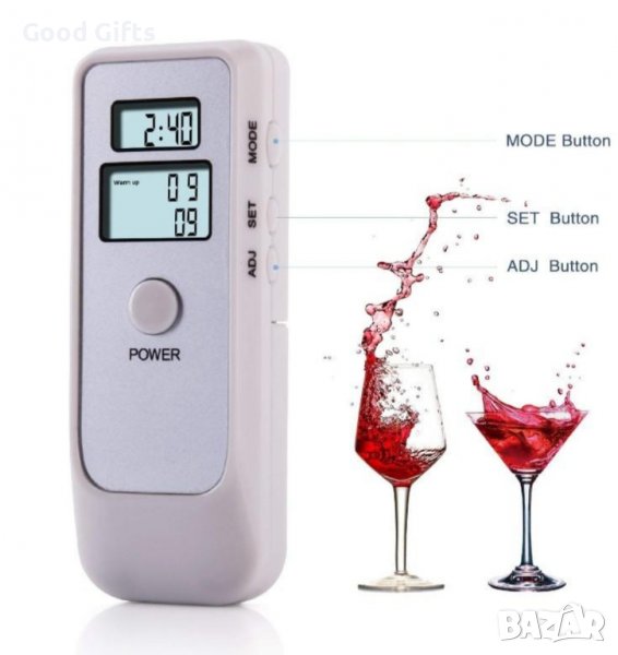 Електронен джобен дрегер за алкохол LCD дисплей часовник будилник, снимка 1