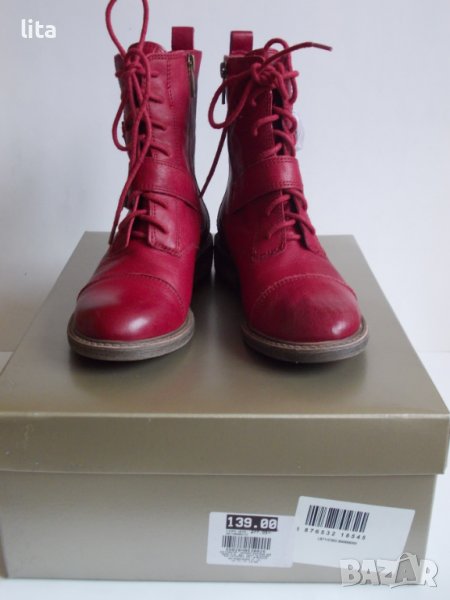 Кожени червени боти  № 36, снимка 1