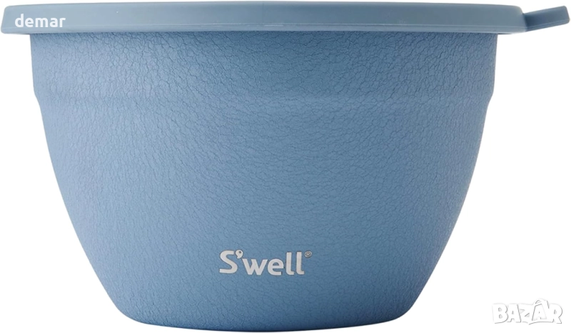 Комплект за салата S'well от неръждаема стомана - 1,9 литра, контейнер за подправки 60 мл, снимка 1