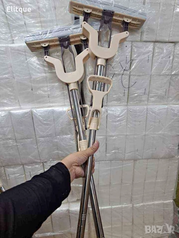 Домакински моп с телескопична дръжка с функция за изтискване на водата , снимка 1