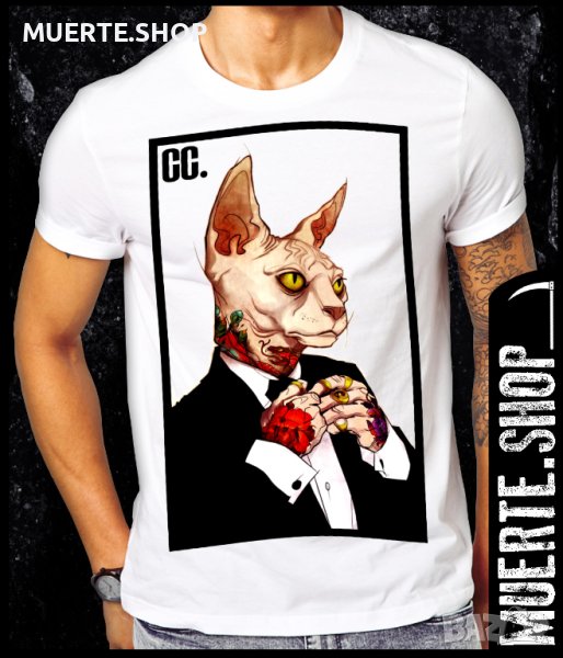 Тениска с щампа TATTOOED SPHYNX, снимка 1