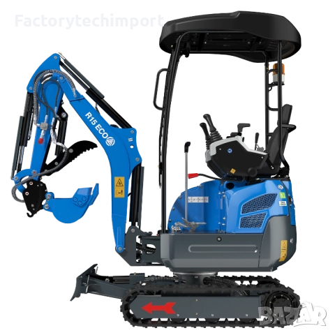 Мини багер RIPPA R15 ECO – KUBOTA (3 цилиндъра) | 1,4 т. | 120° завъртане на стрелата, снимка 7 - Индустриална техника - 52720322