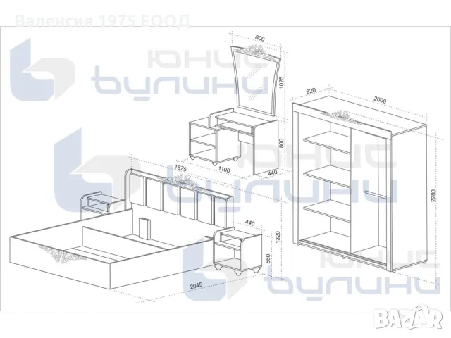 Спален комплект Шехерезада, снимка 3 - Спални и легла - 48573263