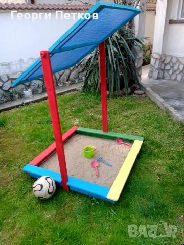 Детски Пясъчник със сенник,цветен, снимка 1