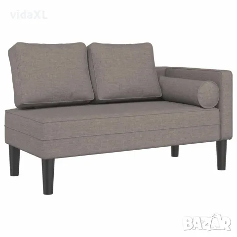 vidaXL Кушетка с възглавници, таупе, текстил