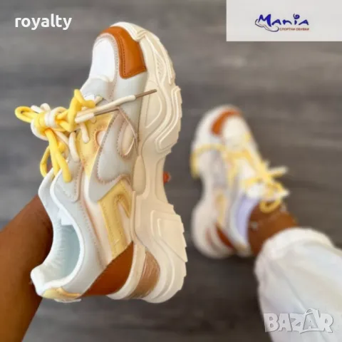 Дамски маратонки в бежово и кафяво , снимка 4 - Маратонки - 49928968