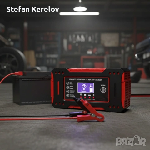 Интелигентно зарядно за акумулатор с дисплей 12V 6A импулсно