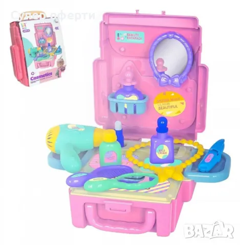 Мини козметична раница играчка за грим 20 части за момичета, снимка 2 - Други - 48506386