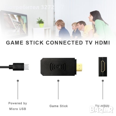 Конзола за видеоигри HDMI,мини стик,вградени 1800 игри+2 безжични джойстика, снимка 11 - Други игри и конзоли - 40953895