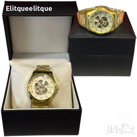 Луксозен мъжки часовник LEIYI – съвършенство в злато и механика, снимка 5 - Мъжки - 52278169