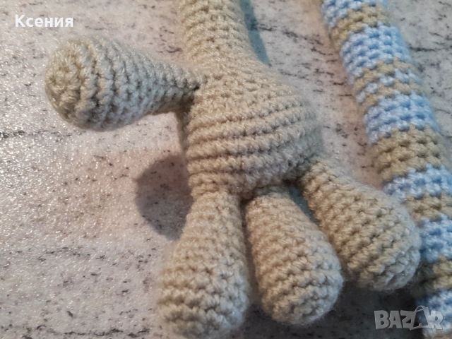 Плетена играчка Заек-Крези КЕКС, Ръчно изработена, Перфектен подарък, снимка 7 - Плюшени играчки - 52062325