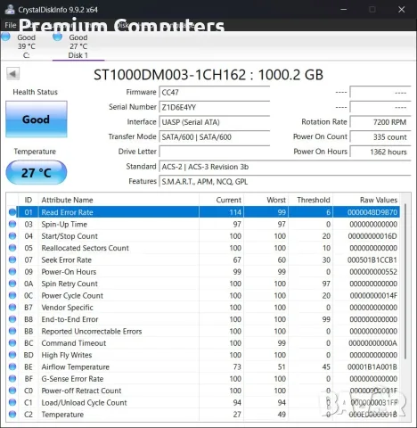 Хард дискове за компютри (3.5") - 1TB, 750GB, 500GB, 320GB, 250GB (Тествани), снимка 2 - Твърди дискове - 55946995