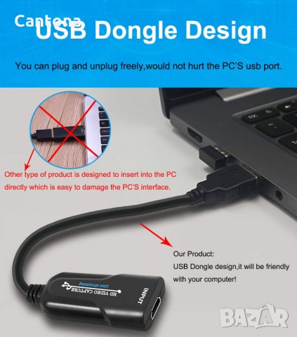 HDMI към USB 3.0 Capture, Full HD 1080P, за заснемане на аудио и видео, стрийминг, Windows, Mac OS и, снимка 7 - Кабели и адаптери - 36014581