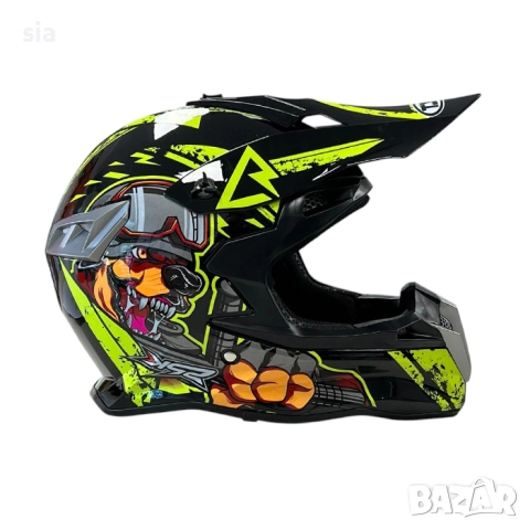 Каска за ендуро крос атв , Размер L, Black/Yellow - 721385