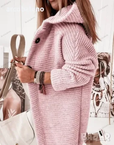 Дамска свободна жилетка с качулка, 9цвята , снимка 4 - Жилетки - 48409862