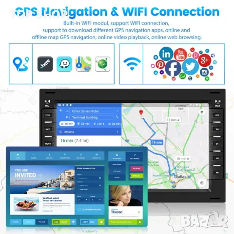 Мултимедия, Двоен дин, за VW BORA, POLO, SHARAN, JETTA, Golf, Volkswagen Андроид, навигация, Android, снимка 6 - Аксесоари и консумативи - 49746496