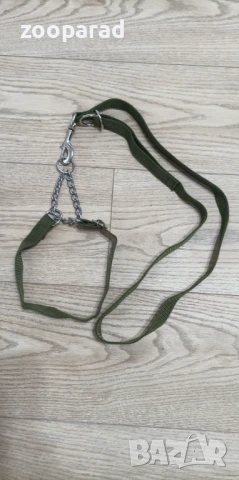 Повод лента 1.2м/скъсява се до 60см с халката до карабинката/, лента 2.5см ширина + нашийник 22-50см, снимка 3 - За кучета - 50503158