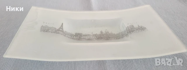 Стъклена чинийка с декорация Париж , снимка 3 - Декорация за дома - 50591508