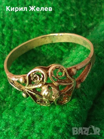 СТАРИНЕН СРЕБЪРЕН ПРЪСТЕН СРЕБРО 925 ФИЛИГРАННА МАЙСТОРСКА РАБОТА с ФАСЕТИРАН ЦИРКОН 25960