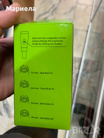 USB акумулаторна нощна лампа за четене / 4 LED крушки / 4 регулируеми яркости / Свободни ръце, снимка 13 - Други - 49461053