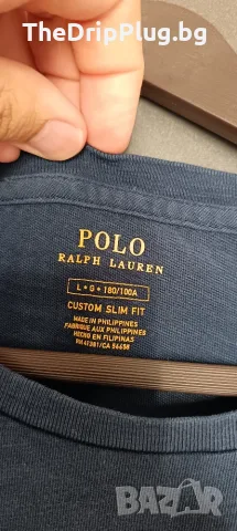 Polo Ralph Lauren мъжка тениска размер L с джобче тъмно синя, снимка 4 - Тениски - 55805405