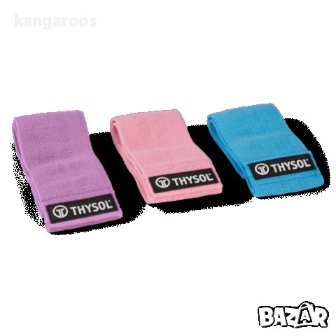 Дамски комплект тренировъчни ластици с текстилно покритие / 3 части